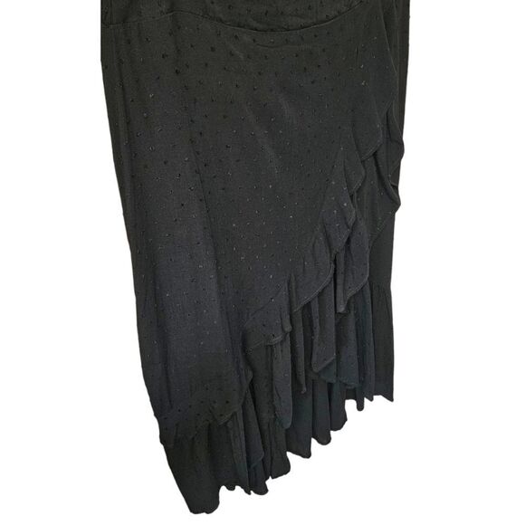TORRID MAXI SWISS DOT Ruffle Hi-Lo Skirt Deep Black Plus Size 2 - Picture 7 of 16